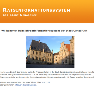 Screenshot Ratsinformationssystem (RIS)