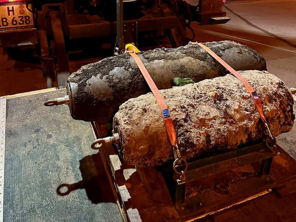 Die Bomben, die am 16. Februar entschärft wurden.